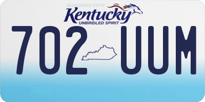 KY license plate 702UUM