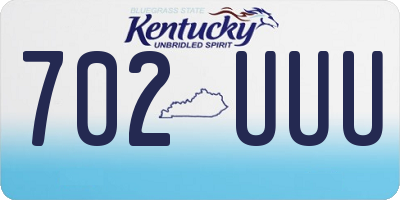 KY license plate 702UUU