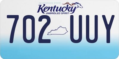 KY license plate 702UUY