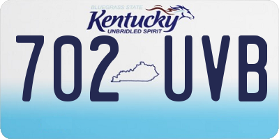 KY license plate 702UVB