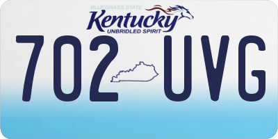 KY license plate 702UVG
