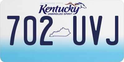 KY license plate 702UVJ