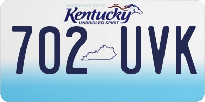 KY license plate 702UVK