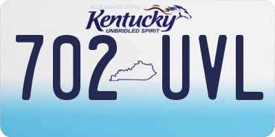 KY license plate 702UVL
