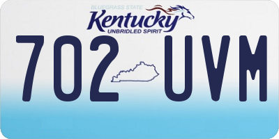 KY license plate 702UVM