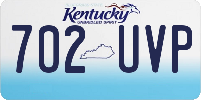 KY license plate 702UVP