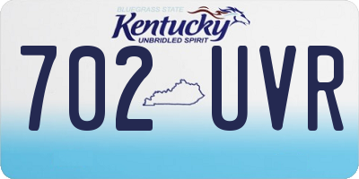 KY license plate 702UVR