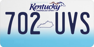 KY license plate 702UVS