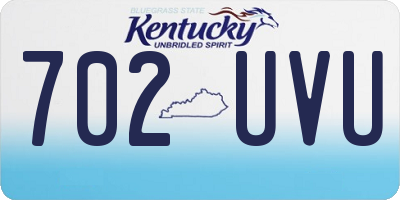 KY license plate 702UVU