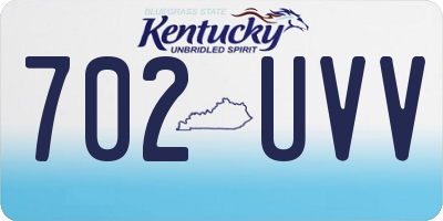 KY license plate 702UVV