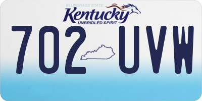KY license plate 702UVW