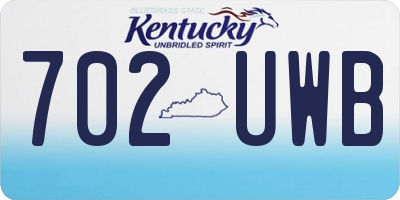 KY license plate 702UWB