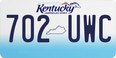 KY license plate 702UWC