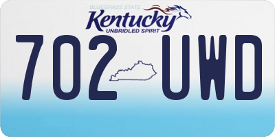 KY license plate 702UWD