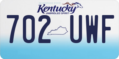 KY license plate 702UWF
