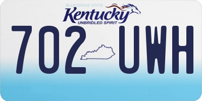 KY license plate 702UWH