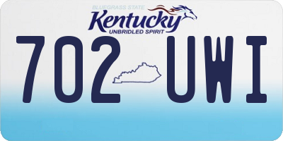 KY license plate 702UWI