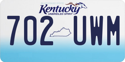 KY license plate 702UWM