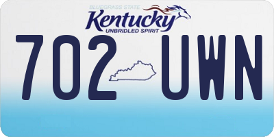 KY license plate 702UWN