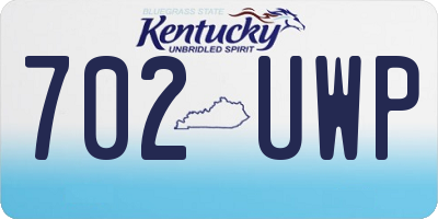 KY license plate 702UWP