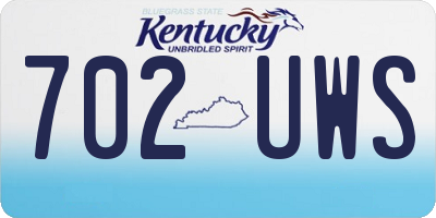 KY license plate 702UWS