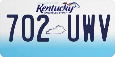 KY license plate 702UWV