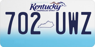 KY license plate 702UWZ