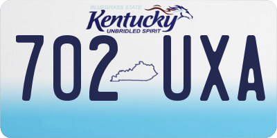 KY license plate 702UXA