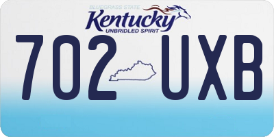 KY license plate 702UXB