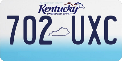 KY license plate 702UXC