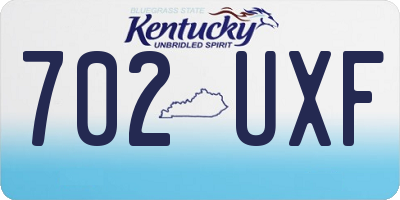 KY license plate 702UXF