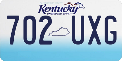 KY license plate 702UXG