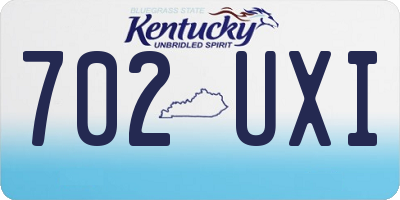 KY license plate 702UXI