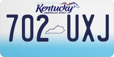 KY license plate 702UXJ