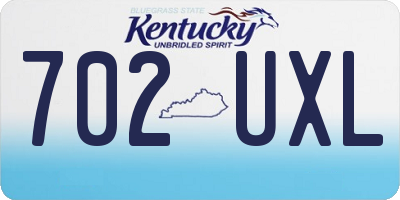 KY license plate 702UXL