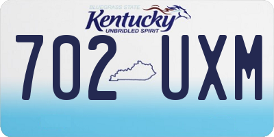 KY license plate 702UXM