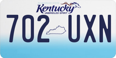 KY license plate 702UXN