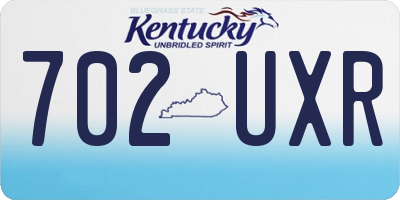 KY license plate 702UXR