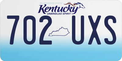 KY license plate 702UXS