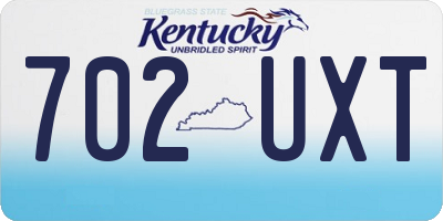 KY license plate 702UXT