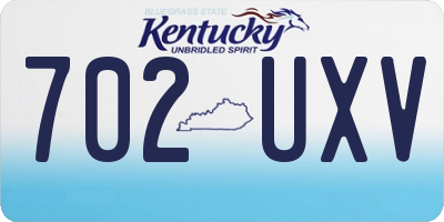 KY license plate 702UXV
