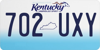 KY license plate 702UXY