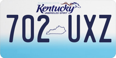 KY license plate 702UXZ