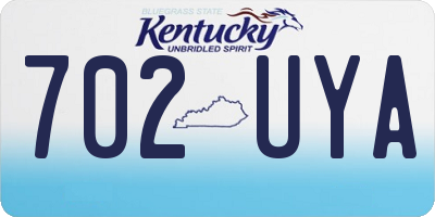KY license plate 702UYA