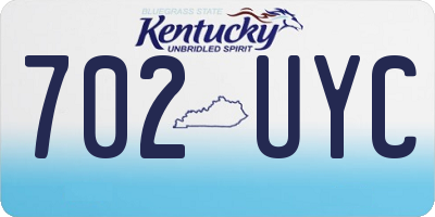 KY license plate 702UYC