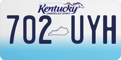 KY license plate 702UYH