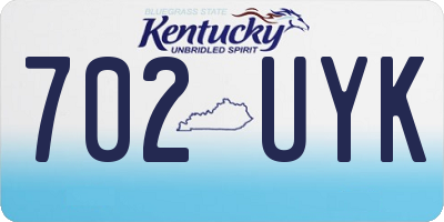 KY license plate 702UYK