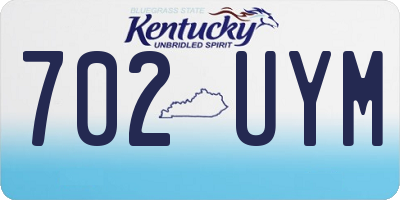 KY license plate 702UYM
