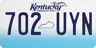 KY license plate 702UYN