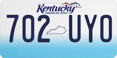 KY license plate 702UYO